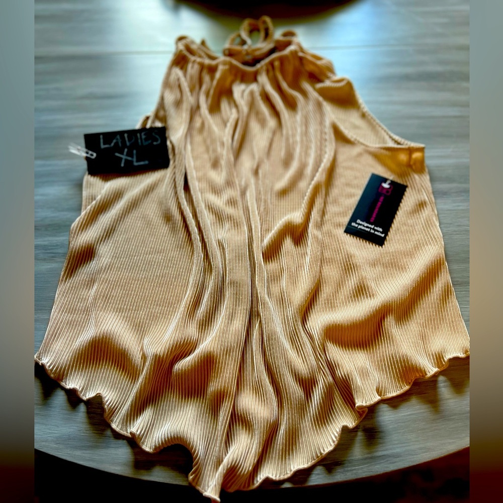 Gold halter top